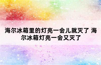 海尔冰箱里的灯亮一会儿就灭了 海尔冰箱灯亮一会又灭了